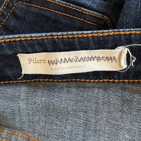 Pilcro & The Letterpress Dark Wash High Rise Button Hem Bootcut Jeans Size 31 - Picture 8 of 11